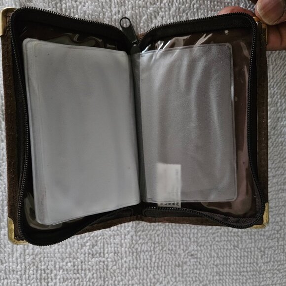 English Leather Brown Suede Card Holder - Picture 9 of 9